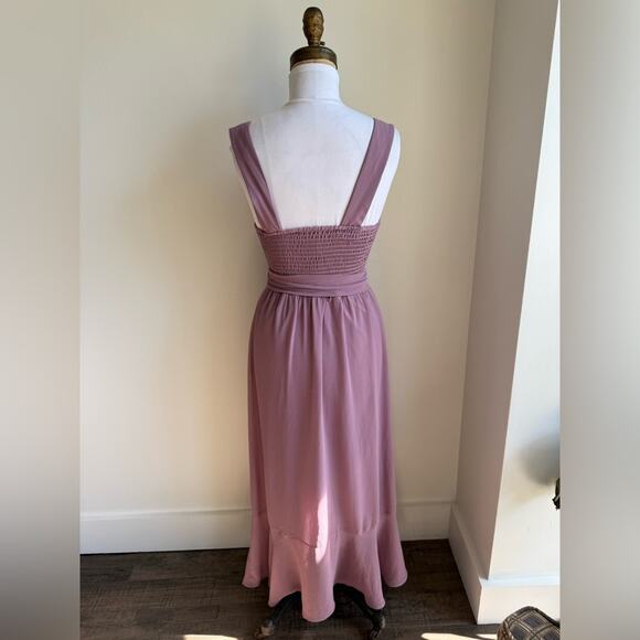 SHOW ME YOUR MUMU CLAIRE MIDI DRESS ANTIQUE ROSE SIDE SLIT SIZE XS - Picture 5 of 10